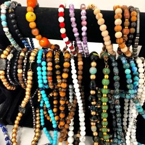 Bracelets and necklaces can take special orders anything that comes to mind